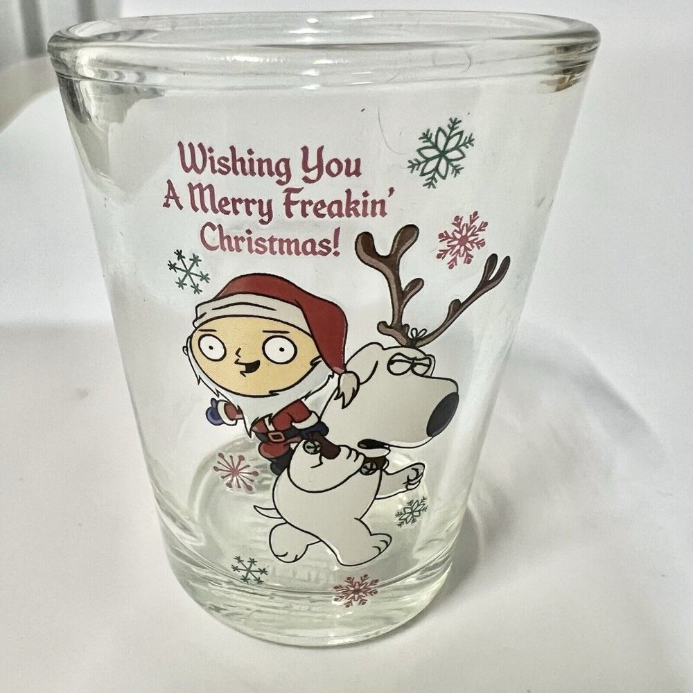 Family Guy Wishing You A Merry Freakin' Christmas! Shot Glass